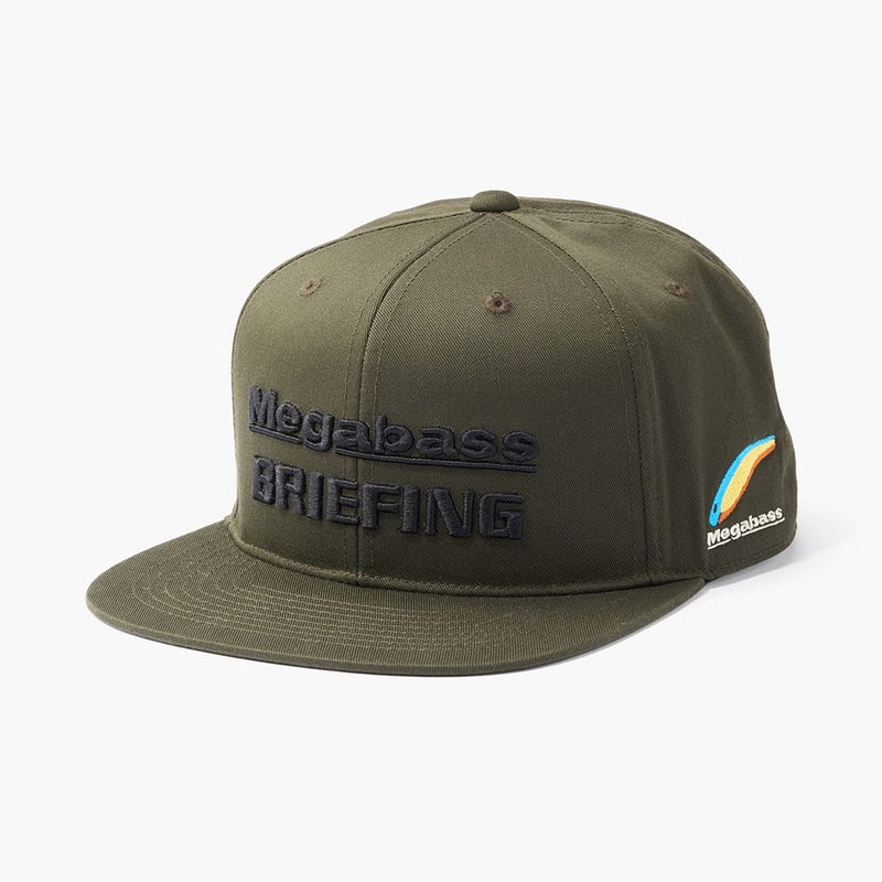 MEGABASS X BRIEFING FLAT VISOR CAP OLIVE