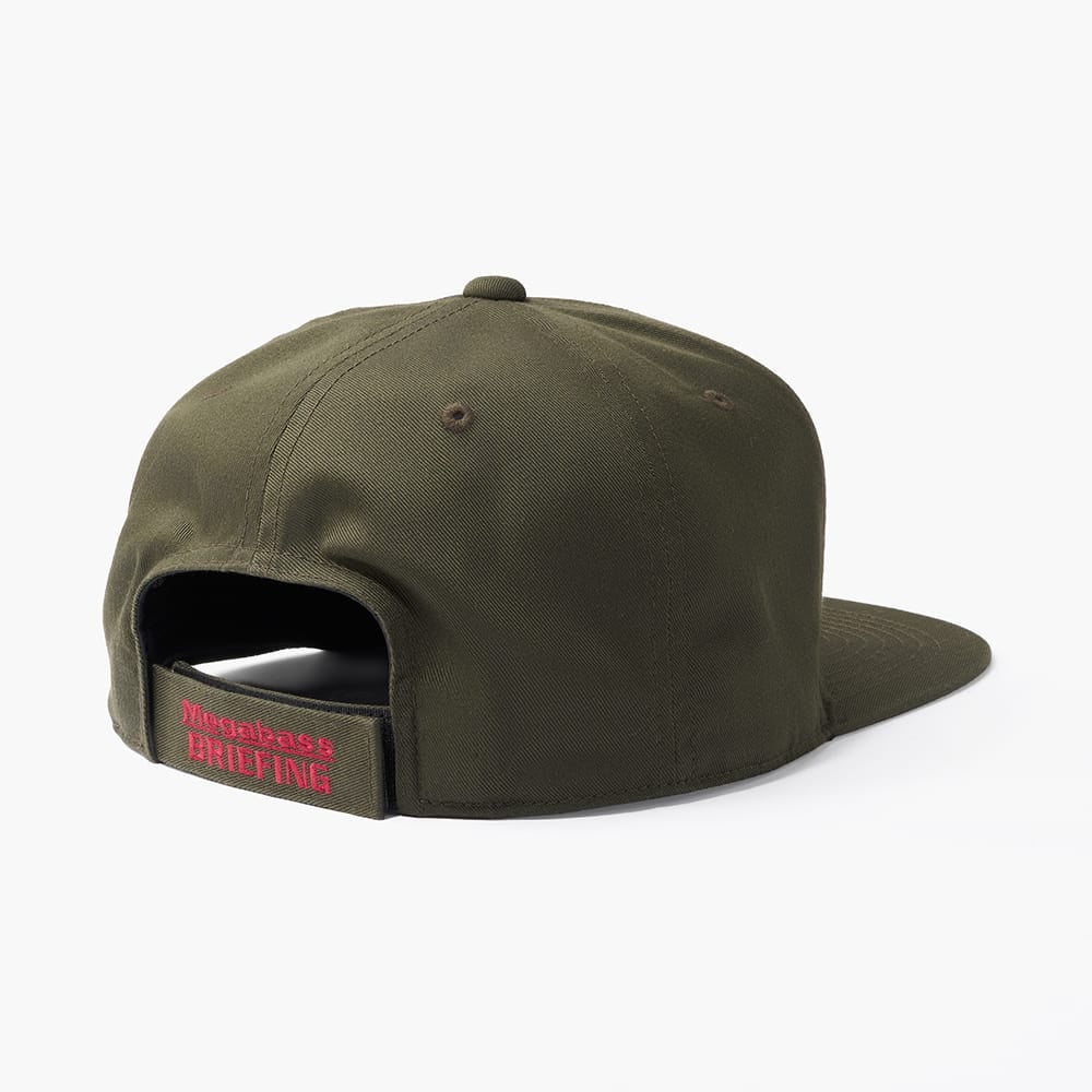MEGABASS X BRIEFING FLAT VISOR CAP OLIVE | Megabass - メガバス